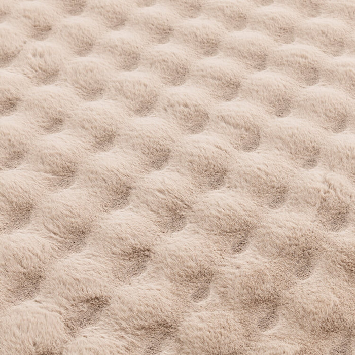 Faux Fur Bubble Taupe Area Rug with Memory Foam Backing - 5' x 7'