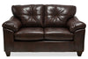 Made in Canada Addison 63\" Leather-Look Fabric Loveseat with Removable Seat Cushions and Tufting - Brown 