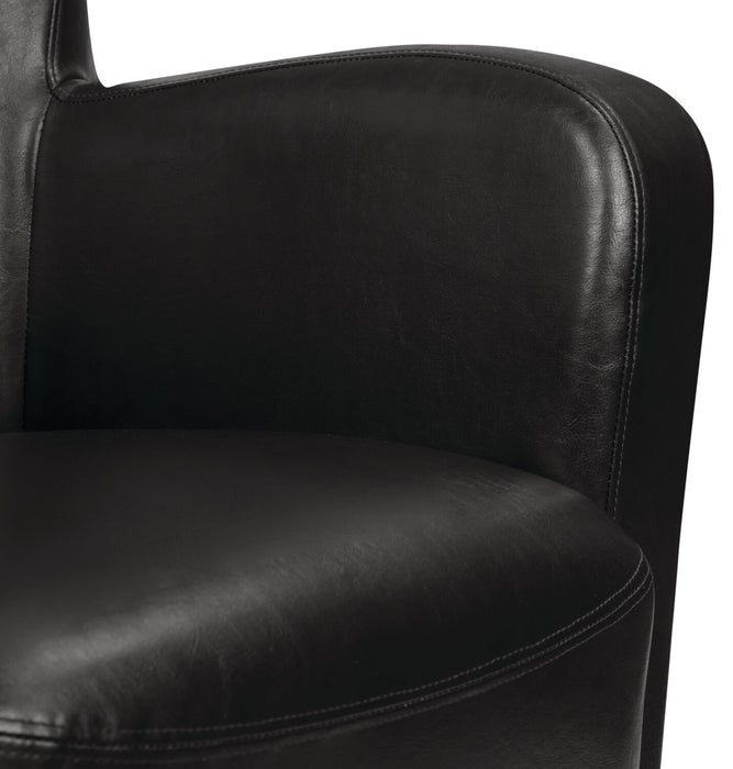 Zello Faux Leather Accent Chair - Black