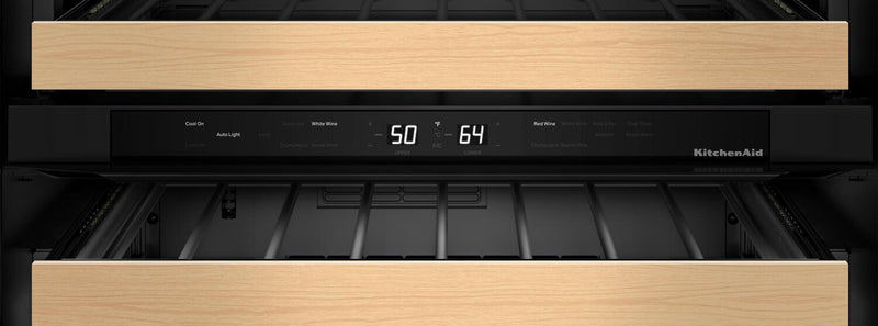 Kitchenaid® 24\" Undercounter Wine Cellar with Full-Extension Wood-Front Racks - KUWR524SPS