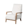 Adley 28\" Alabaster White Chenille Fabric Accent Chair with Wood Armrests and Legs