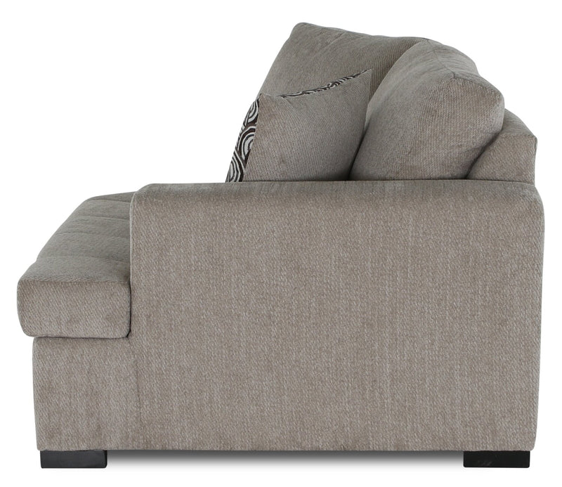 Legend 2-Piece Right-Facing Chenille Cuddler Sectional - Platinum 
