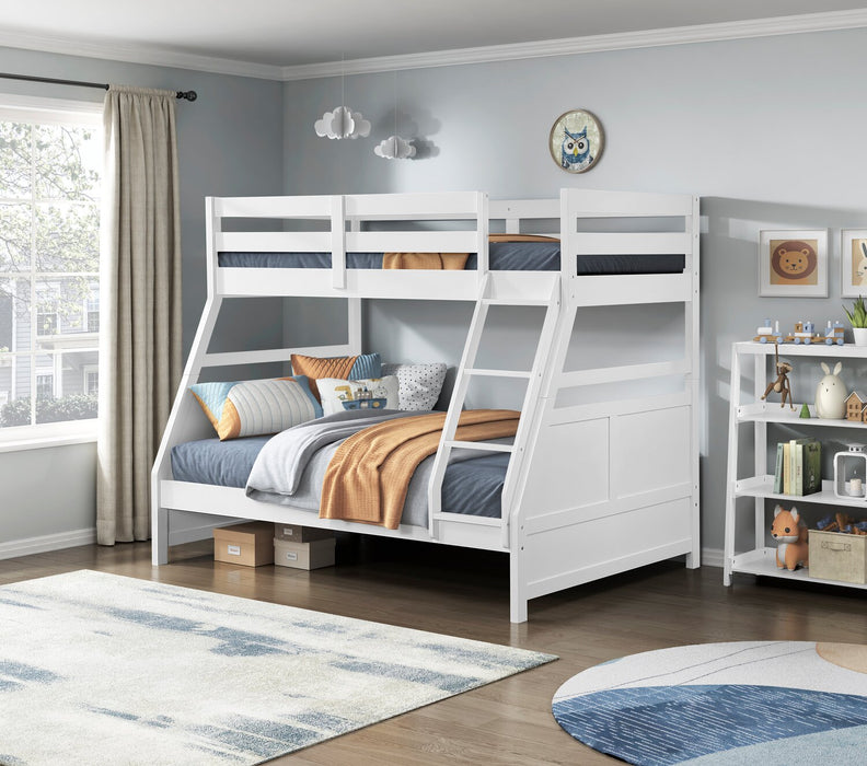 Quinn Twin/Full Bunk Bed – White