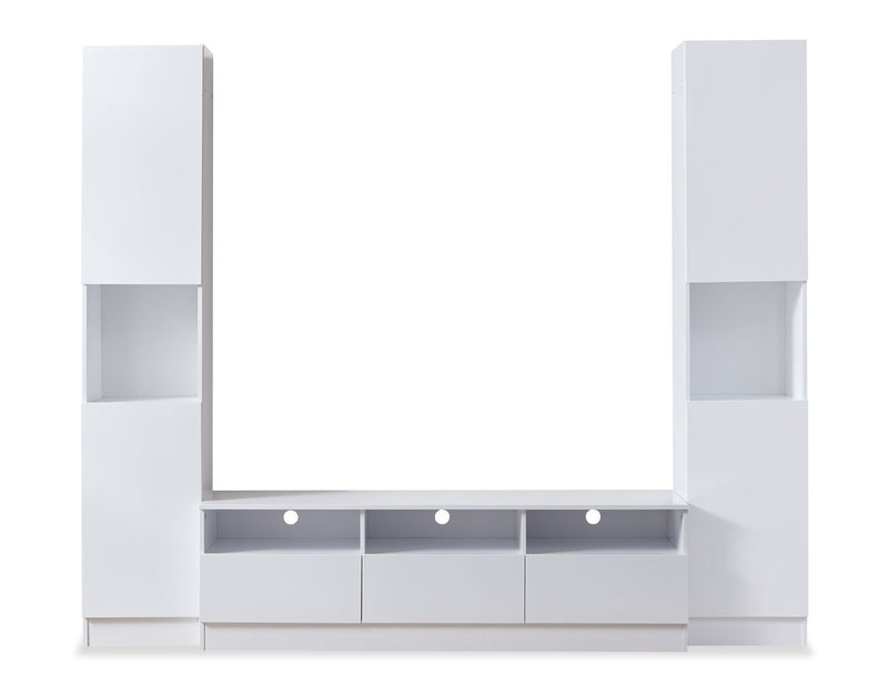 Celine 63\" 4 – Piece Entertainment Centre with Storage for TVs up to 58\" - White