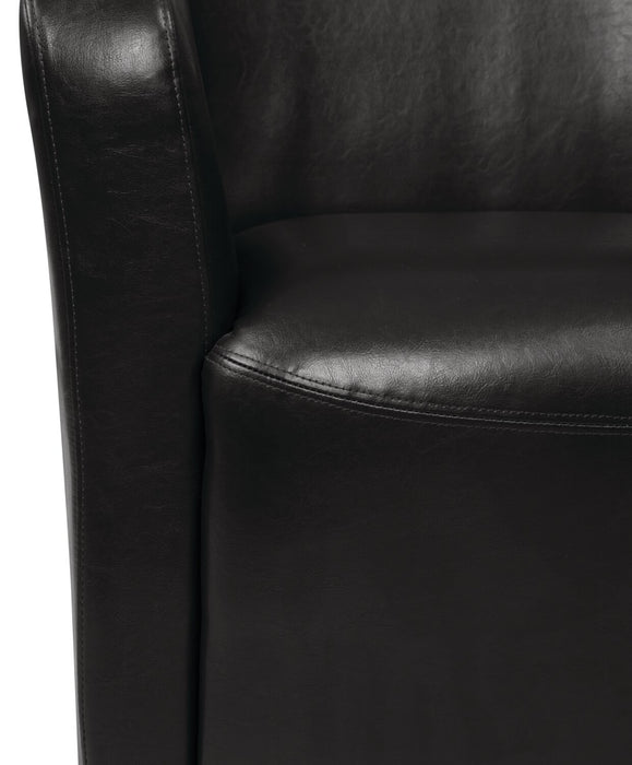 Zello Faux Leather Accent Chair - Black