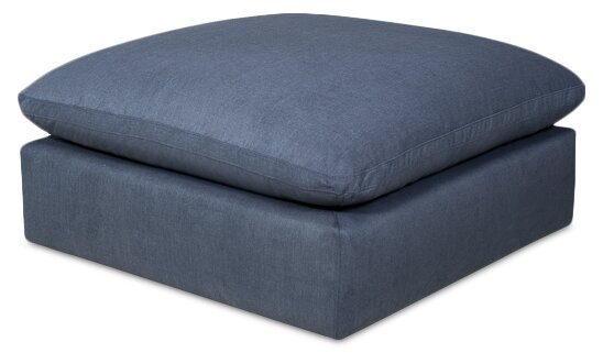 Eclipse 5-Piece Linen-Look Fabric Modular Sectional with Ottoman - Navy