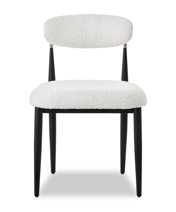 Capri Boucle Fabric Side Dining Chair – White