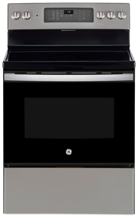 GE 5 Cu. Ft. Electric Range with True European Convection and Air Fry - Slate - JCB840ETES 