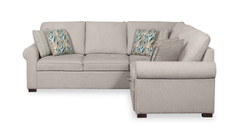 Scott Living Haven 3-Piece Right-Facing Grey Chenille Fabric Sleeper Sectional