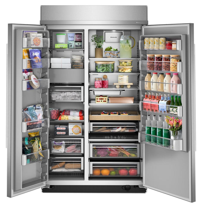 Kitchenaid 48\" 29.4 Cu. Ft. Built-In Side-by-Side Refrigerator – Stainless Steel - KBSD748SPS