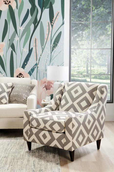 Made in Canada Cindy Crawford Home Kylie 32\" Linen-Look Fabric Accent Chair - Charcoal Square 