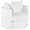 Made in Canada Midi 42\" Chenille Fabric Swivel Cuddler Accent Chair - Plush Heaven White 