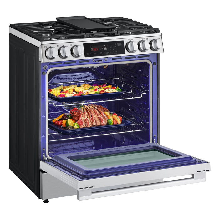 LG 6.3 Cu Ft. Smart Gas Slide-In Range with Air Fry- Fingerprint Resistant Stainless Steel - LSGL6335X