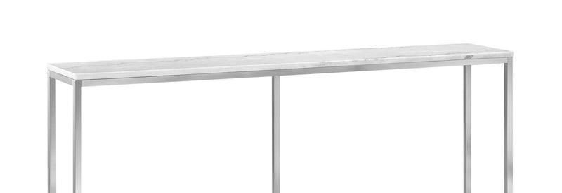 Sampson 72\" Modern Marble Sofa Table - White