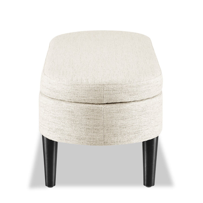 Montreal Oval Fabric Storage Ottoman - White