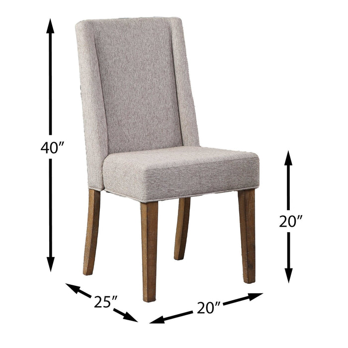 Cedar Dining Chair with Polyester Fabric, Pine Wood - Beige 
