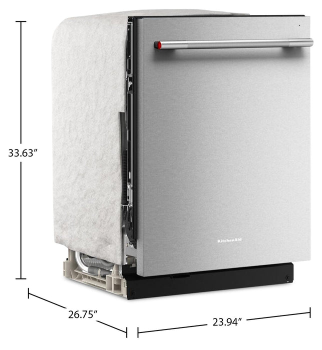 KitchenAid 24\" 44 dBA Dishwasher with 360° Max Jets™ Third Rack - PrintShield Stainless - KDTS724SPS