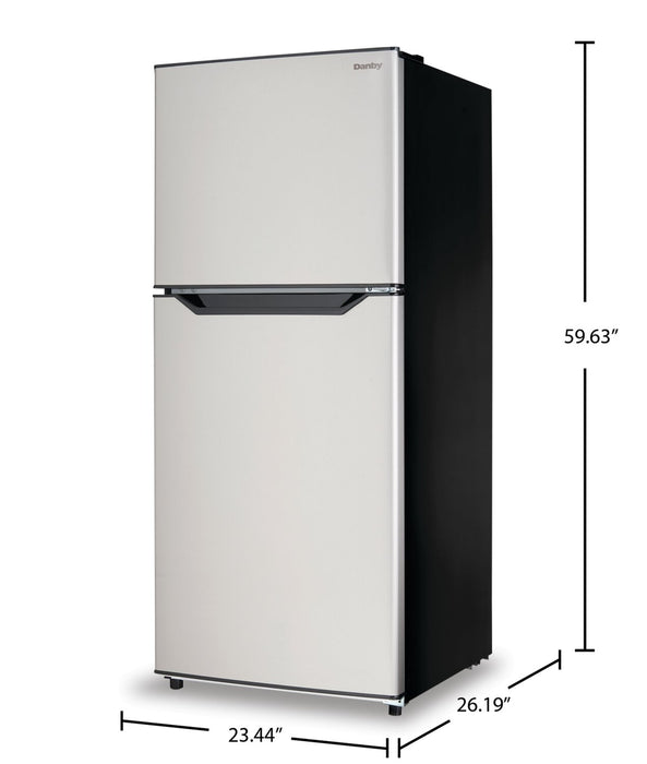 Danby 23.4 \" 10 Cu. Ft. Apartment-Size Top-Mount Refrigerator - Stainless Steel - DFF101B1BSSDB