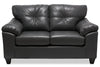 Made in Canada Addison 63\" Leather-Look Fabric Loveseat with Removable Seat Cushions and Tufting - Grey 