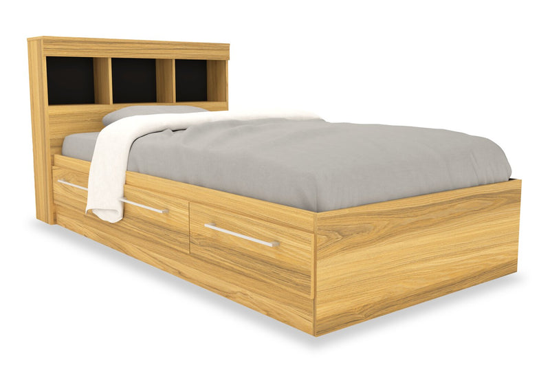 Riley 6-Piece Twin Mates Bed with Headboard Bedroom Set – Natural