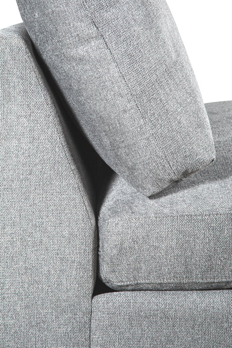 Scott Living Evolve Modular 4-Piece Grey Linen-Look Fabric Sectional with Feather Down Seat Cushions