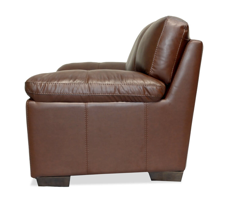 Classico 47\" Genuine Leather Chair with Wood Legs – Tobacco
