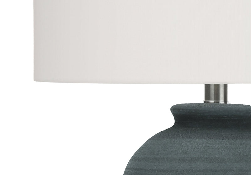 24\" Blue with Silver Base Ceramic Table Lamp