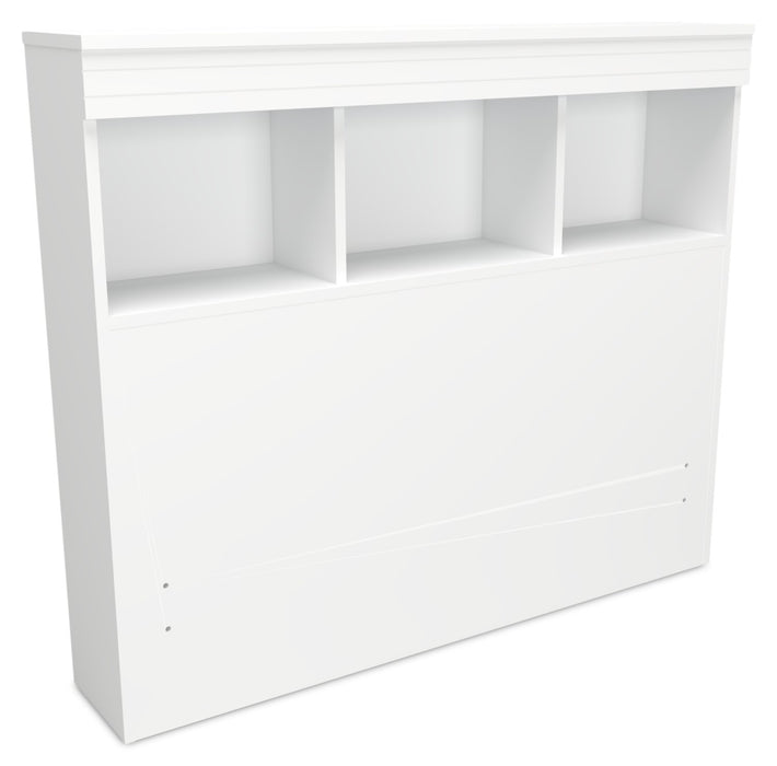 Riley Twin Mates Bed with Bookcase Headboard - White