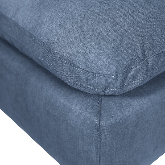 Eclipse 5-Piece Linen-Look Fabric Modular Sectional with Ottoman - Navy