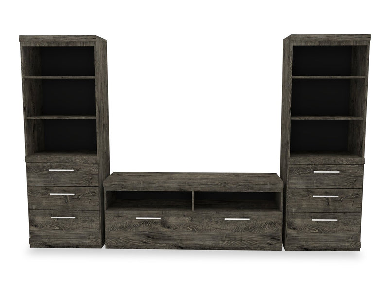 Camden 3-Piece Entertainment Centre with Storage and Cable Management for TVs up to 55\" - Alabaster Oak