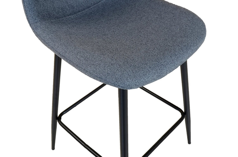 Jax Counter-Height Stool with Polyester Fabric, 26\"H, Metal - Charcoal