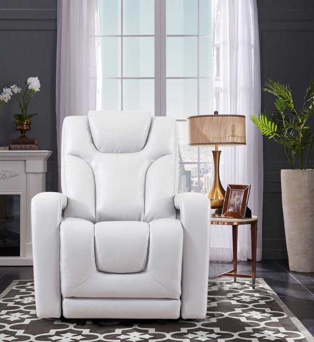 Kenzo 35\" Fog Grey Faux Leather Swivel Glider Reclining Chair 