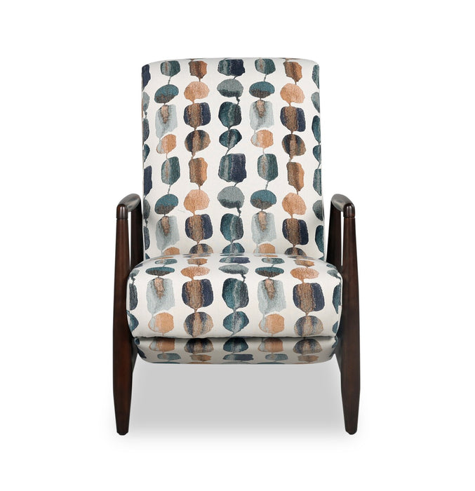 Raven 28.5\" Teal Multicolour Chenille Fabric Pushback Reclining Accent Chair