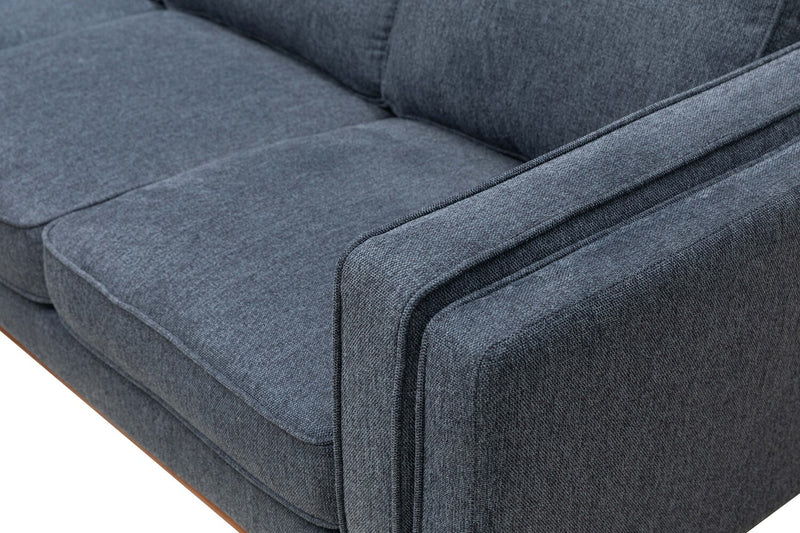 Kassia 2-Piece Linen-Look Sectional - Blue