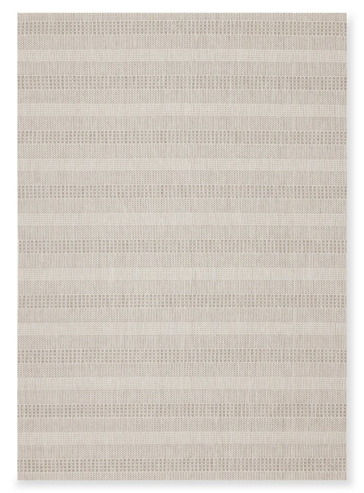 Lira 5'3\" x 7'7\" Striped Outdoor Rug – Cream 