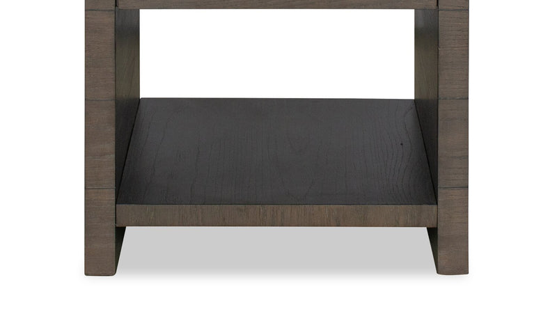 Avalon 22” Modern Solid Wood End Table with Storage - Brown