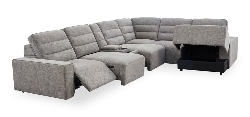 Prestige 7-Piece Right-Facing Power Reclining and Sliding Sectional – Light Grey