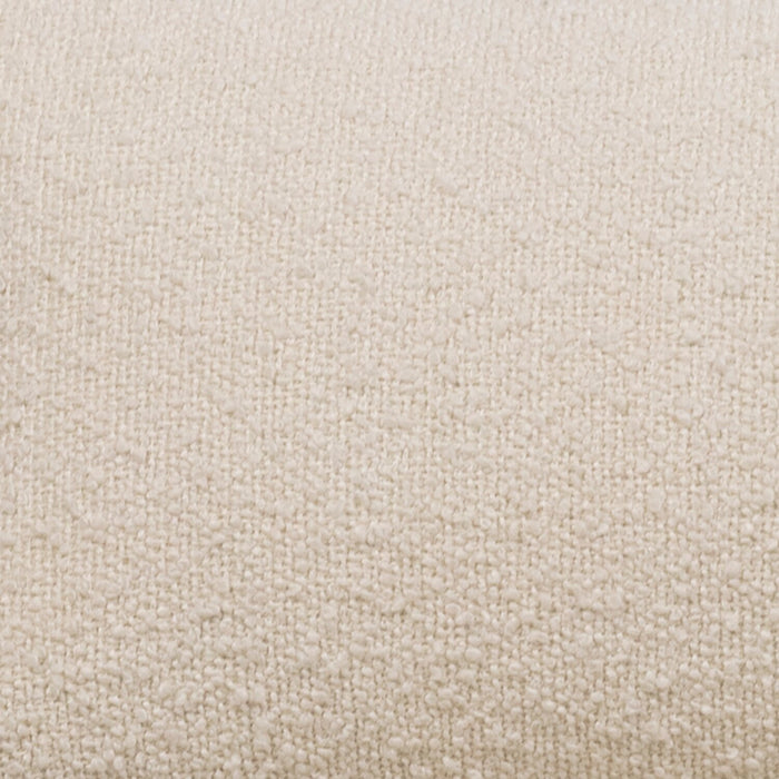 Loft 27.55\" White Boucle Fabric Accent Chair with Accent Pillow and Wood Armrests and Legs
