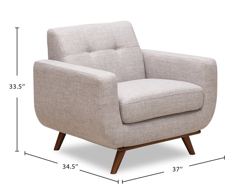Freeman Linen-Look Fabric Chair - Dove