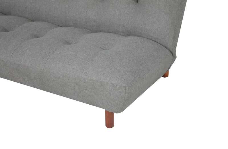 Campus 76\" Fabric Klik Klak Futon with Tufting and Wood Legs - Grey