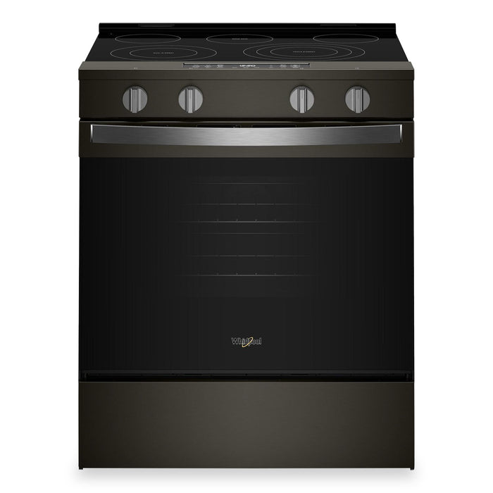 Whirlpool 30\" 5.3” Cu. Ft. Electric Range with Air Cooking – Black on Stainless - YWSES5030SV