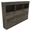 Riley Full Mates Bed with Bookcase Headboard - Grey