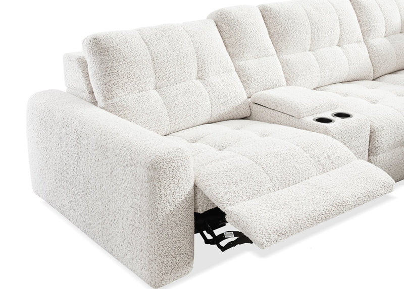 Scott Living Elevate Modular 6-Piece Right-Facing Chenille Fabric Sectional with Power Reclining - Beige 