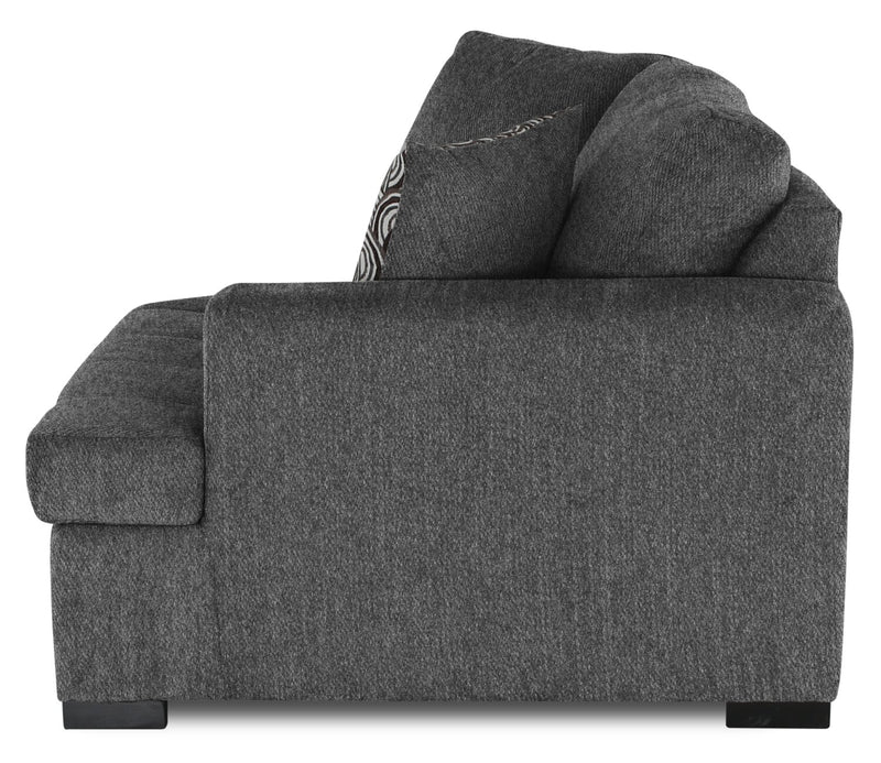 Legend 2-Piece Right-Facing Chenille Cuddler Sectional - Pepper