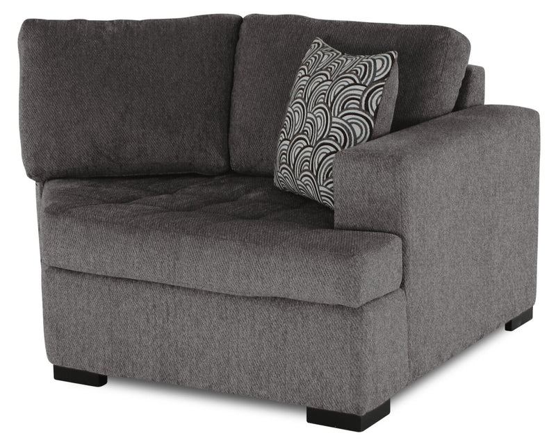 Legend 2-Piece Right-Facing Chenille Cuddler Sectional - Pewter