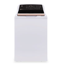 GE 5.3 Cu. Ft. Top Load Washer and 7.4 Cu. Ft. Electric Dryer - White and Rose Gold  