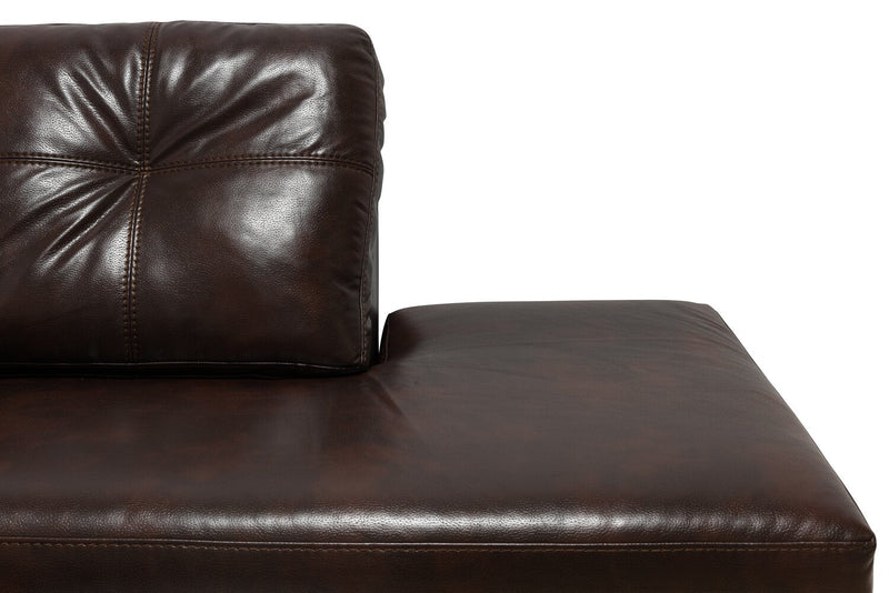 Made in Canada Addison 2-Piece Right-Facing Leather-Look Fabric Sectional with Removable Seat Cushions - Brown 