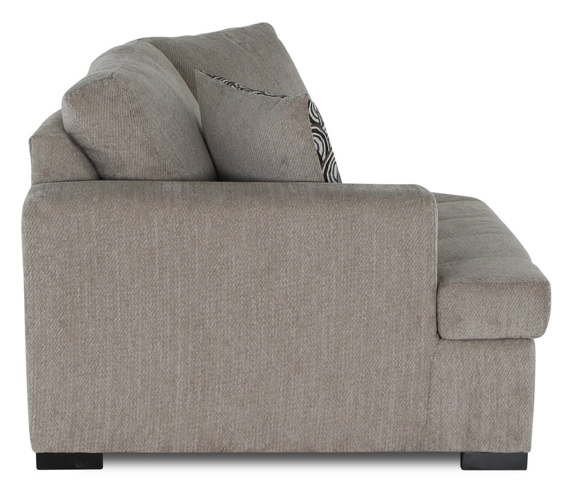 Legend 2-Piece Left-Facing Chenille Cuddler Sectional - Platinum 