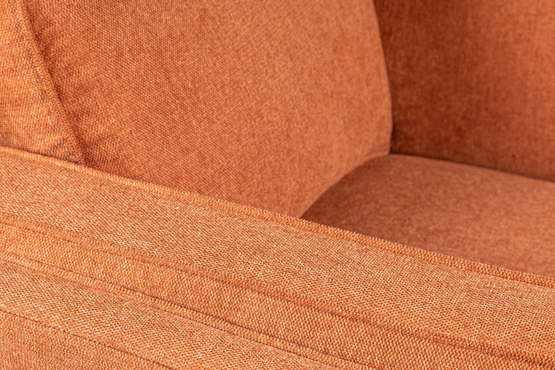 Kort & Co. Kassia 40.9\" Linen-Look Fabric Chair with Wood Base and Legs - Orange 