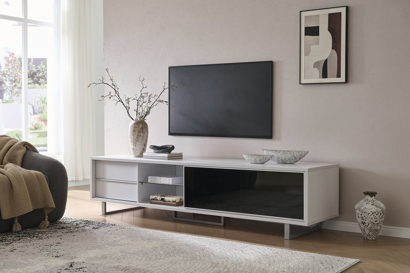 Amelia 89\" x 22\" Modern TV Stand with Storage and Cable Management for TVs up to 100\" - White
